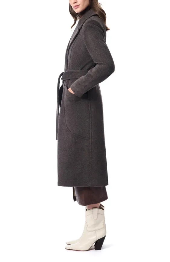 Alpaca Look Wool Coat  Dark Oak