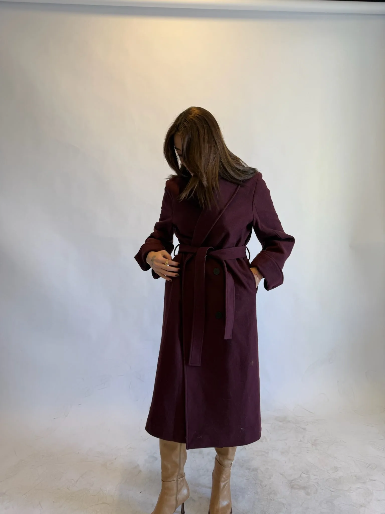 Anastasia Wool Coat Burgundy