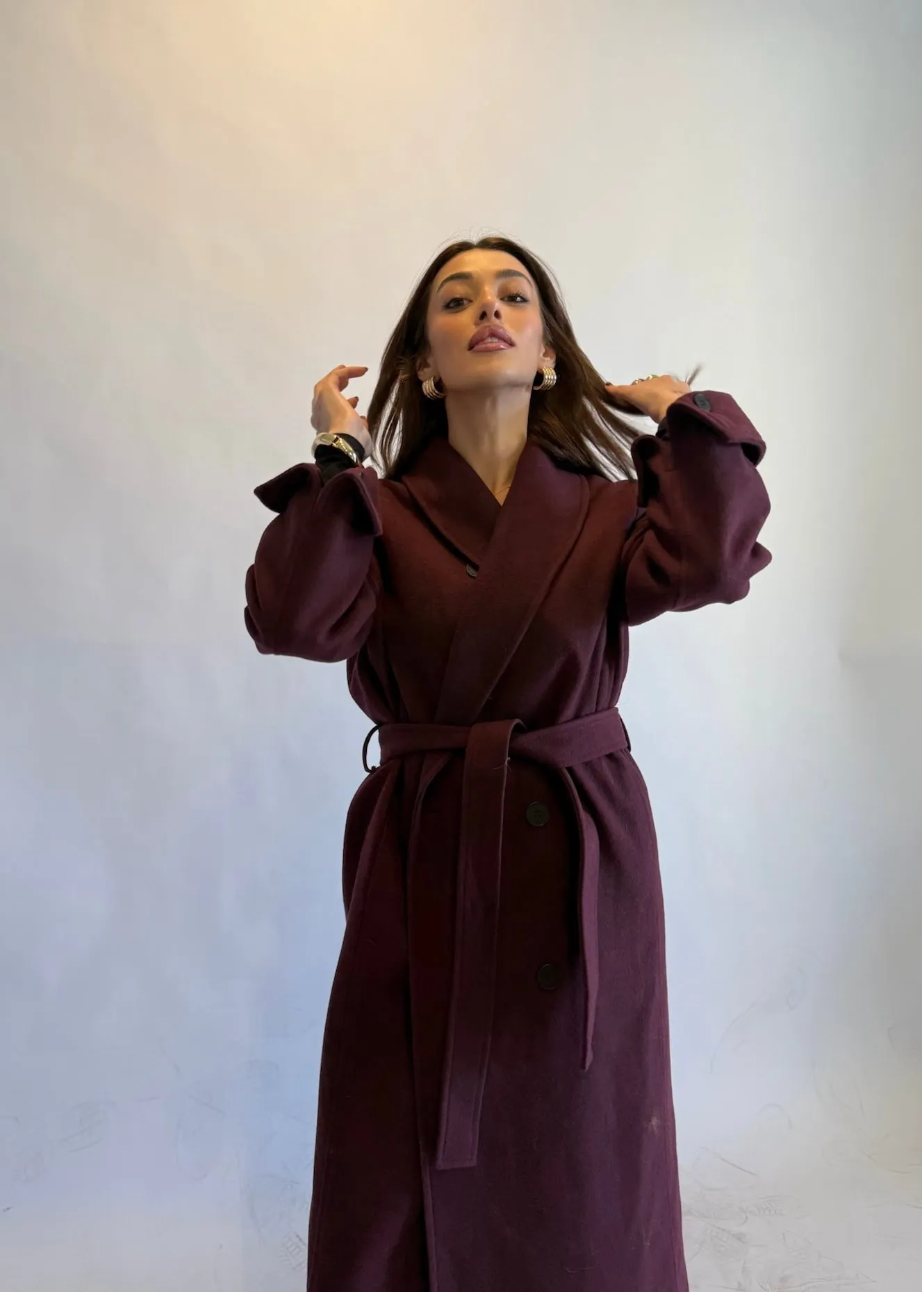 Anastasia Wool Coat Burgundy