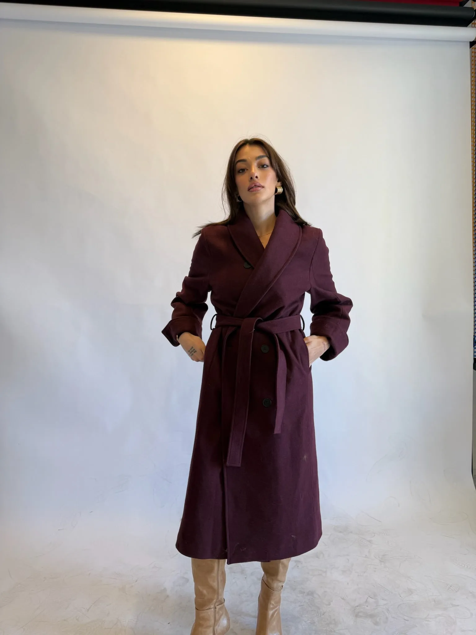 Anastasia Wool Coat Burgundy