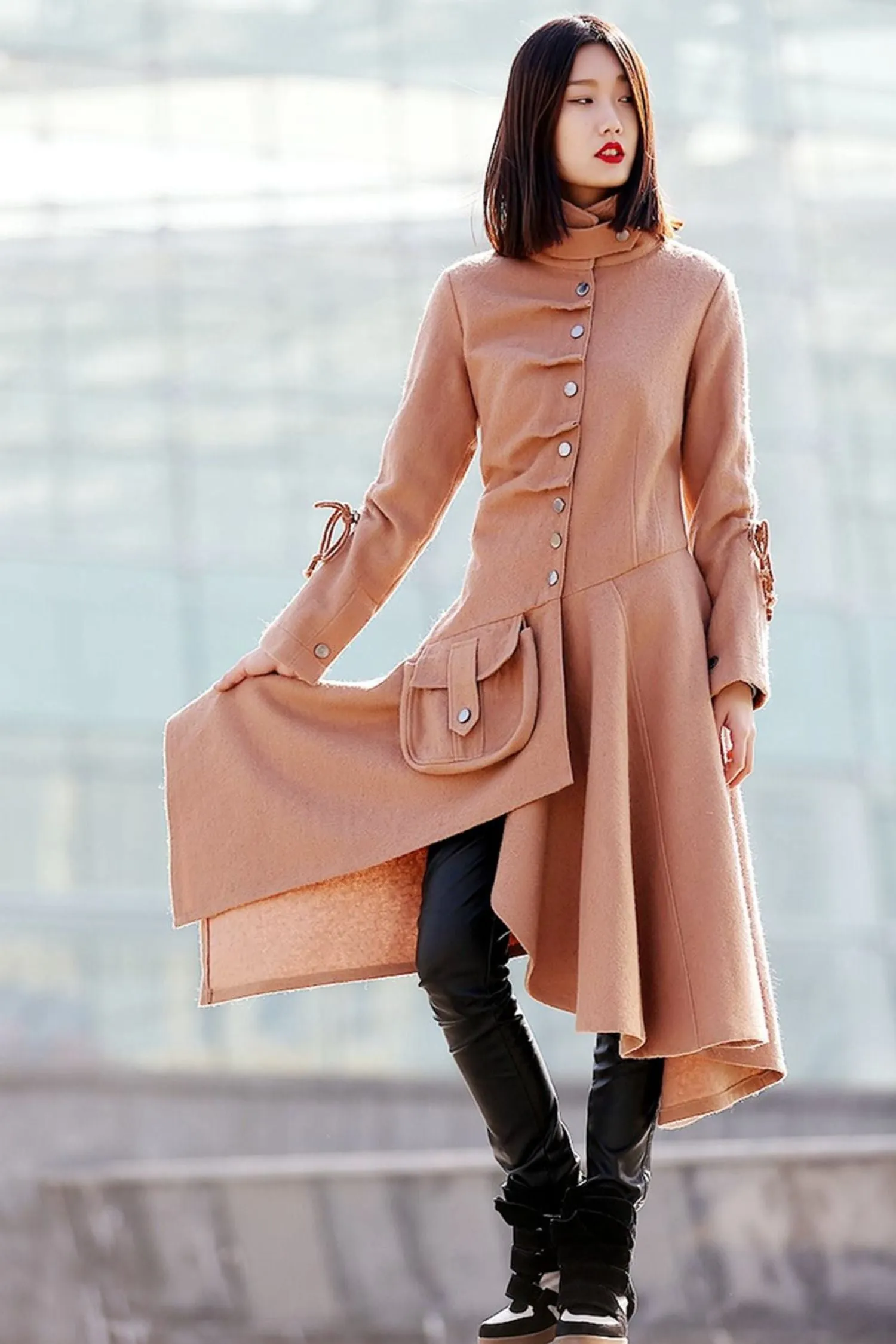 Asymmetrical Swing Coat  C180