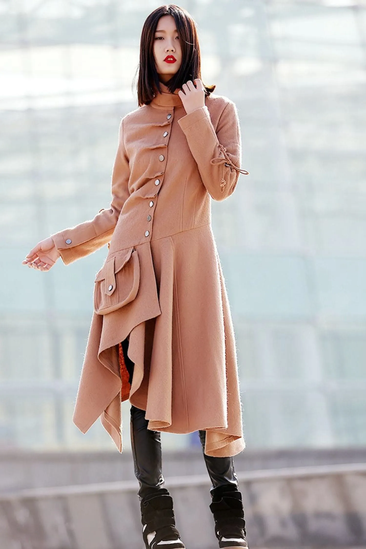 Asymmetrical Swing Coat  C180