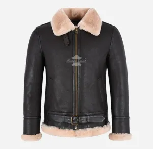 AVIATOR Men's Classic B3 Sheepskin Bomber Jacket Shearling Jacket