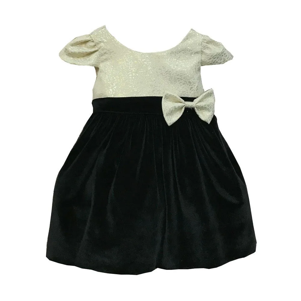 Baby Girls Champagne Jacquard Velvet Julia Flower Girl Dress 6-24M