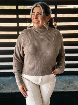 Backroads Turtleneck Knit Sweater, Mocha