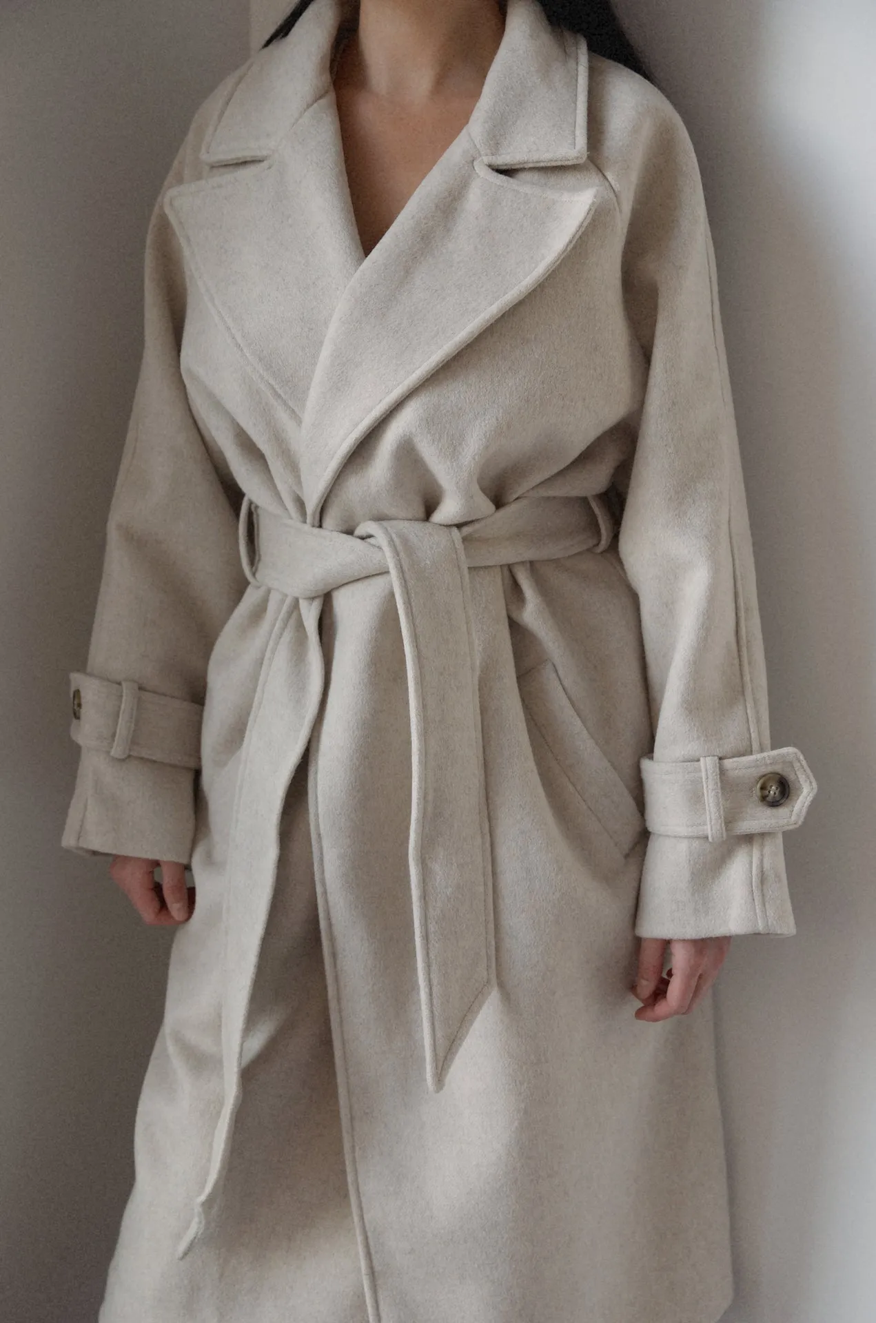 Belted Wool Blend Coat