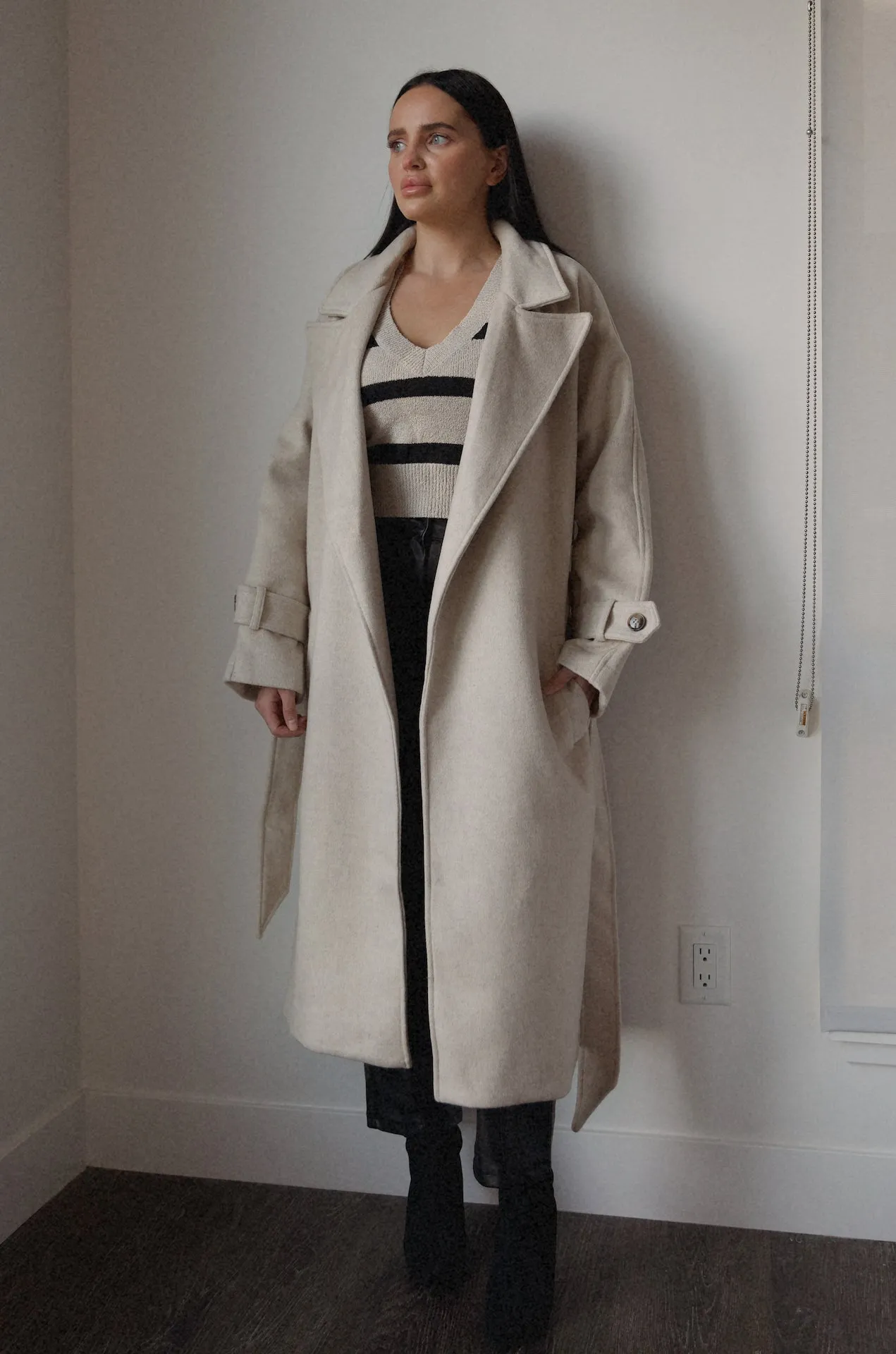 Belted Wool Blend Coat