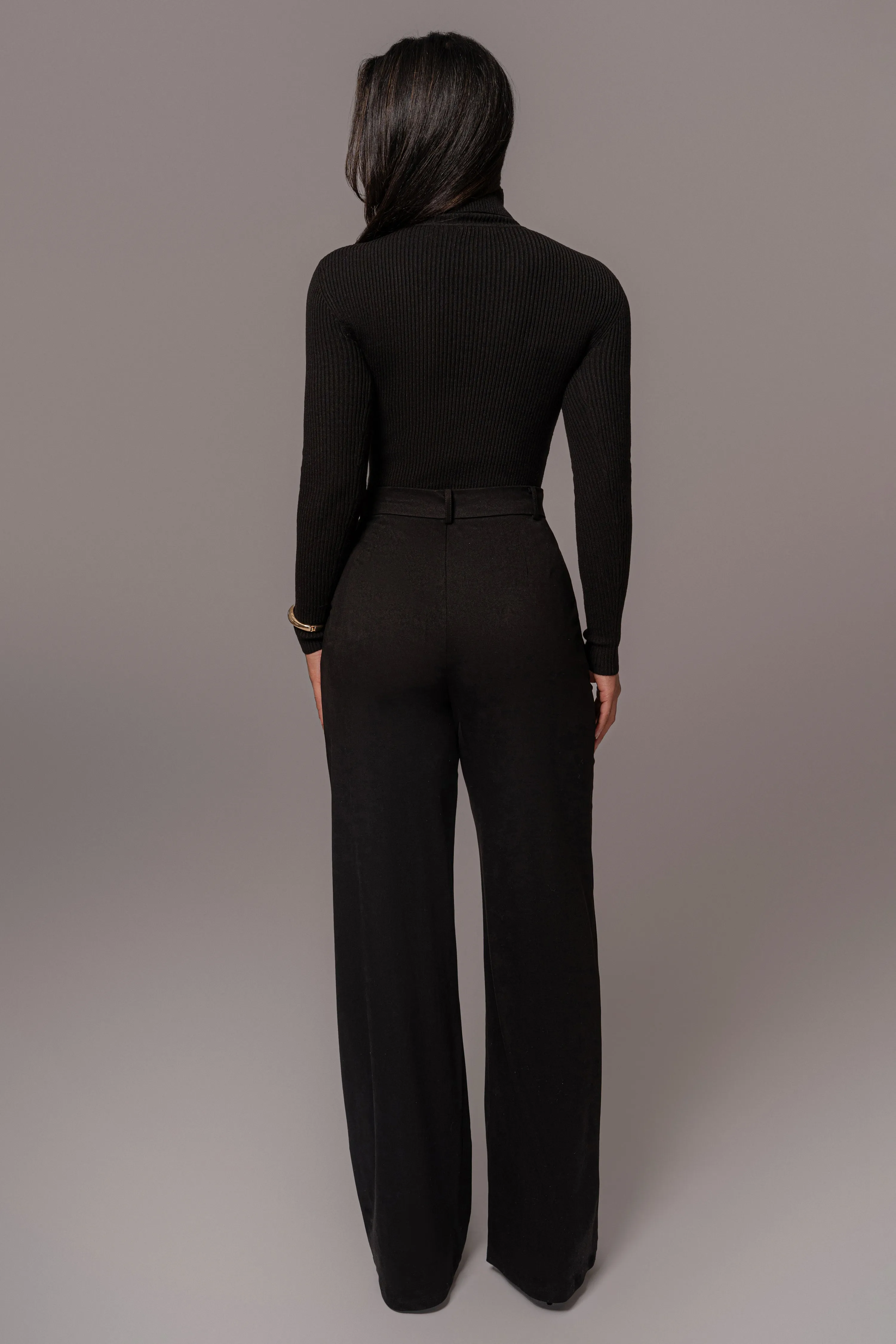 Black Classic High Rise Trousers