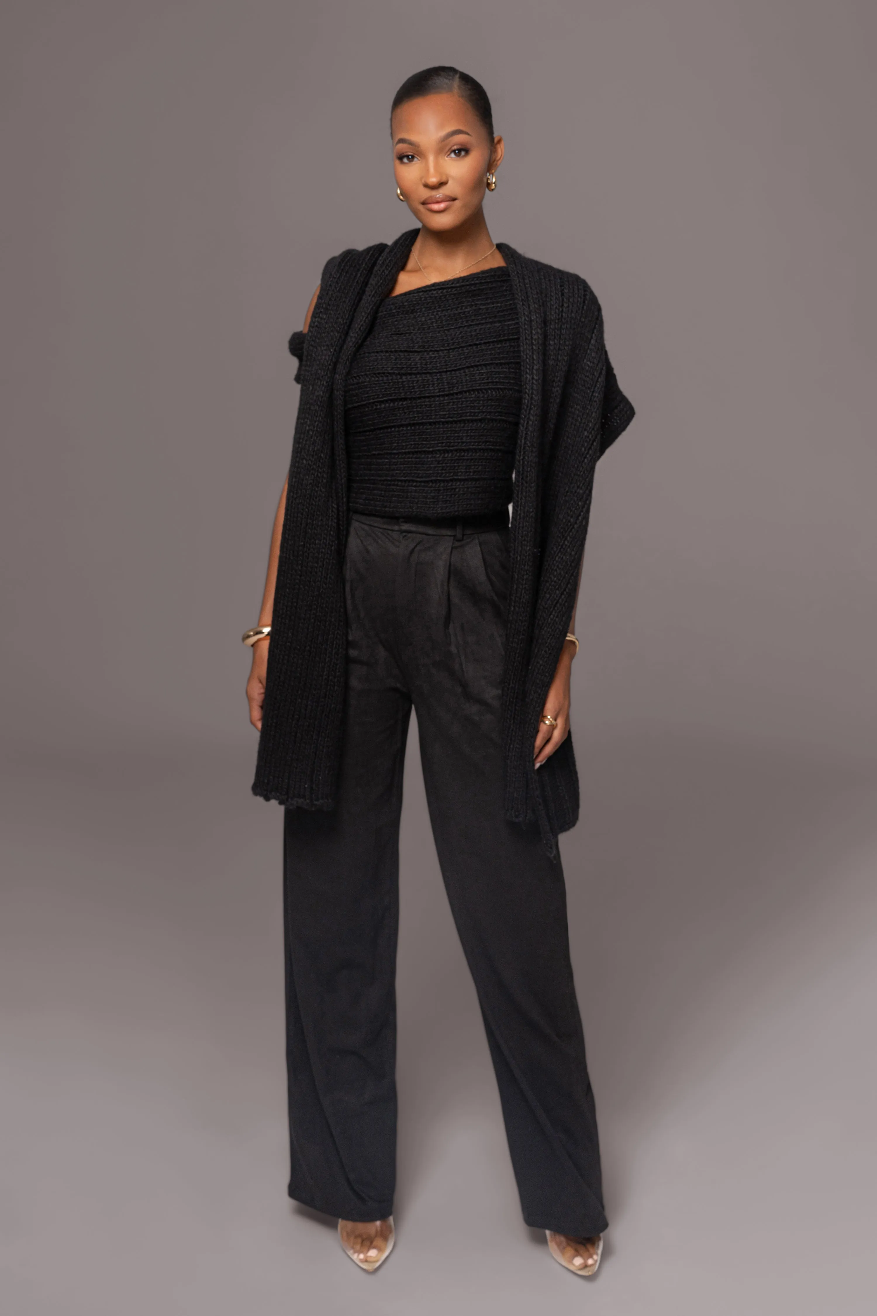 Black Classic High Rise Trousers