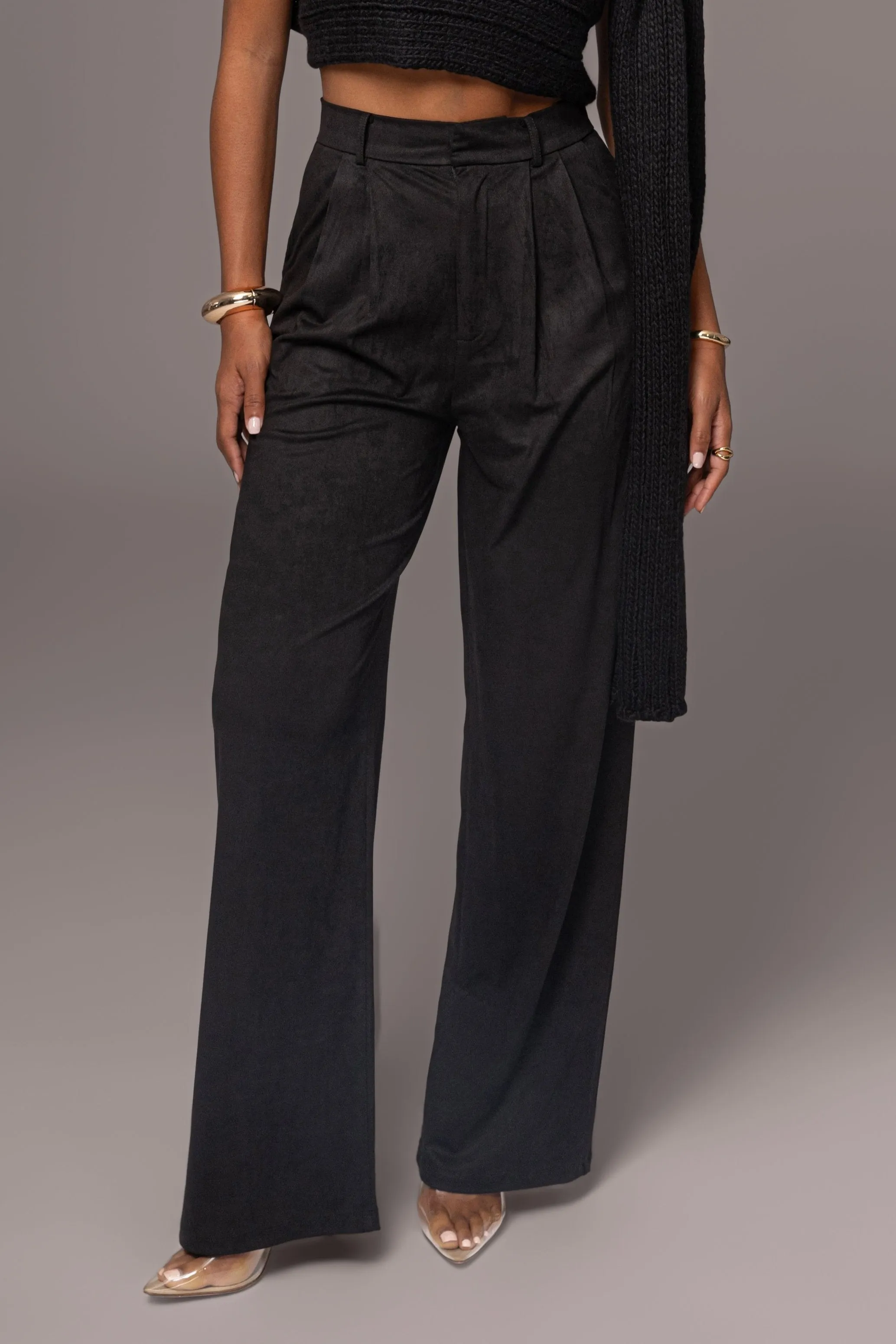 Black Classic High Rise Trousers