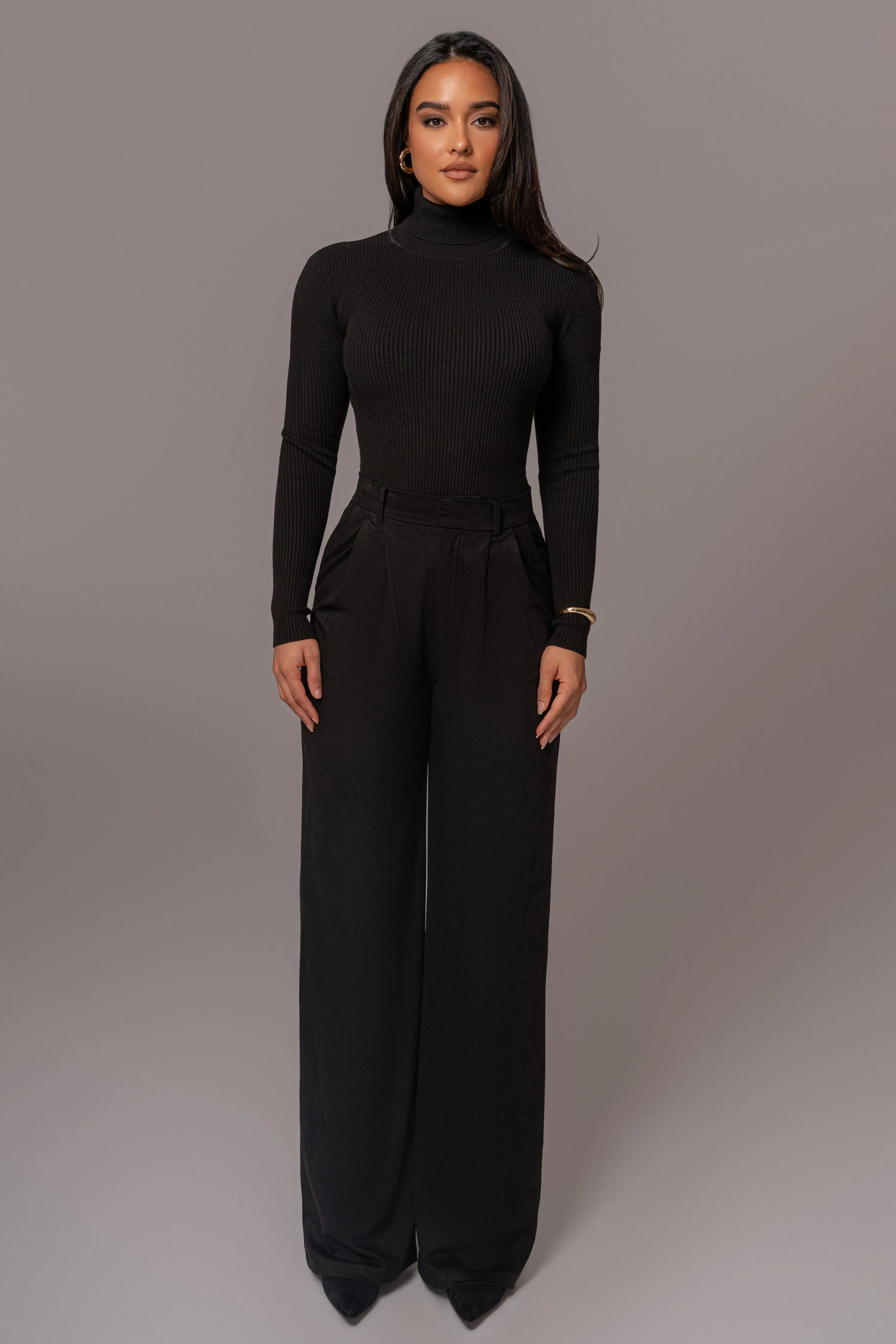 Black Classic High Rise Trousers