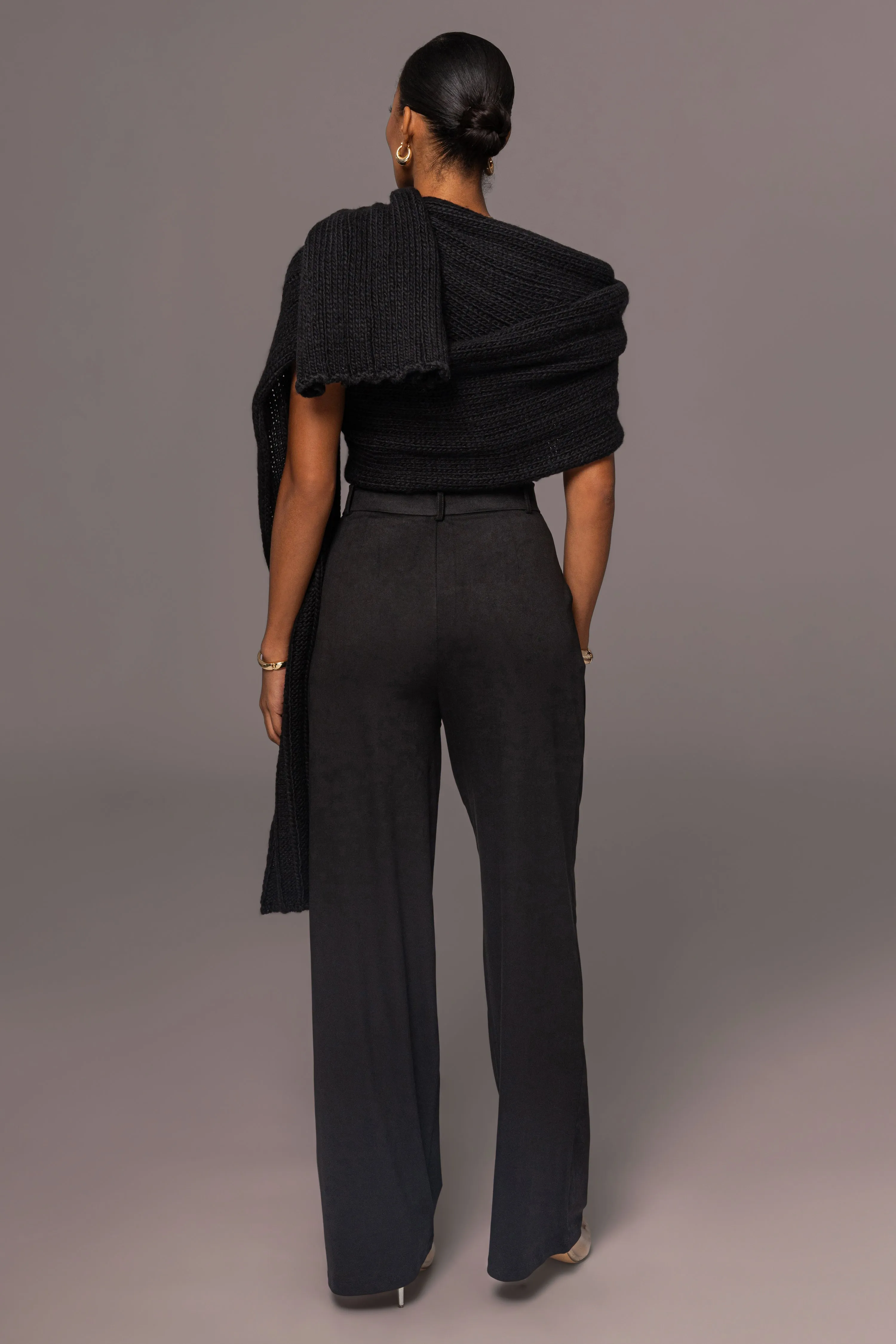 Black Classic High Rise Trousers