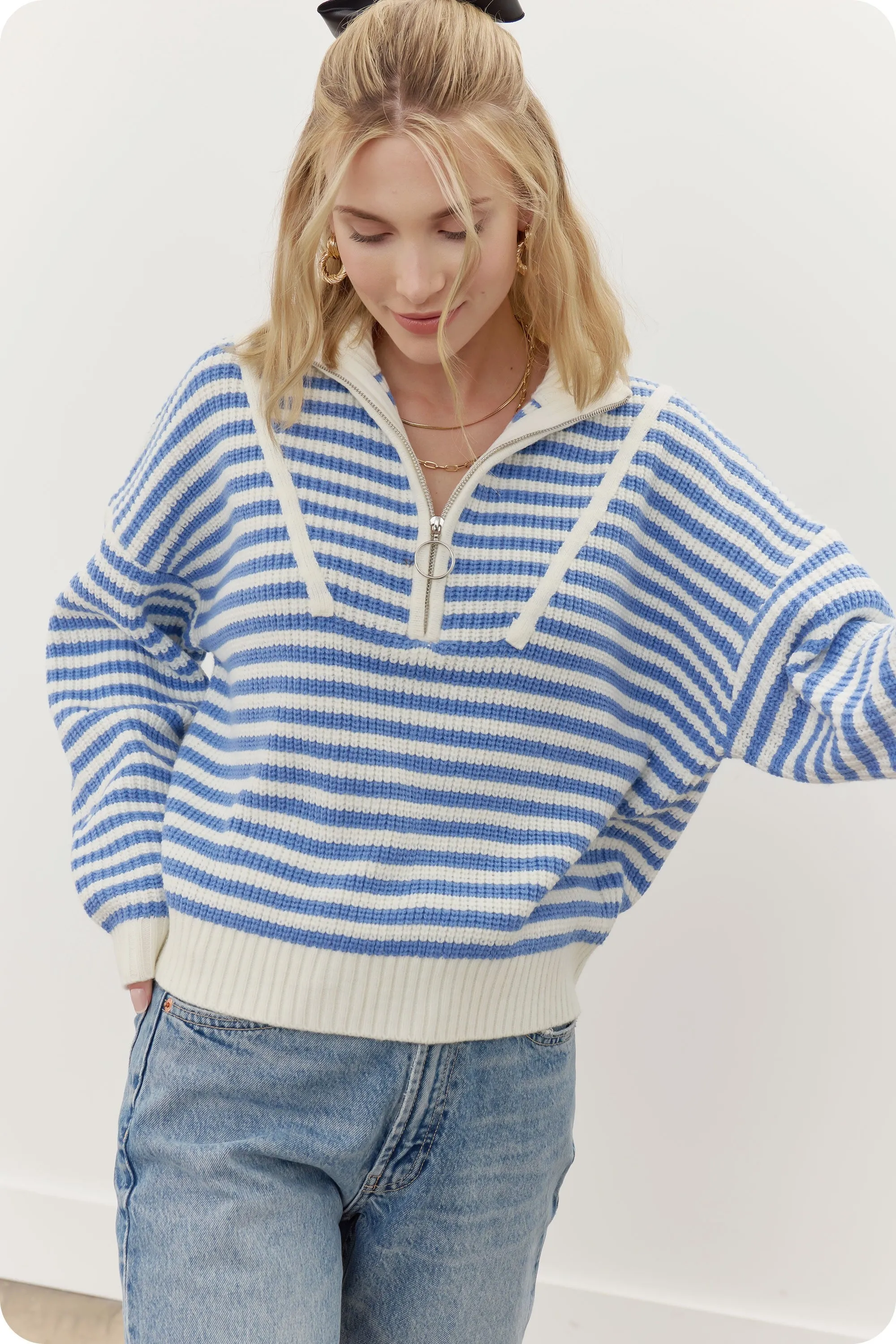 Blue/White Striped Sweater