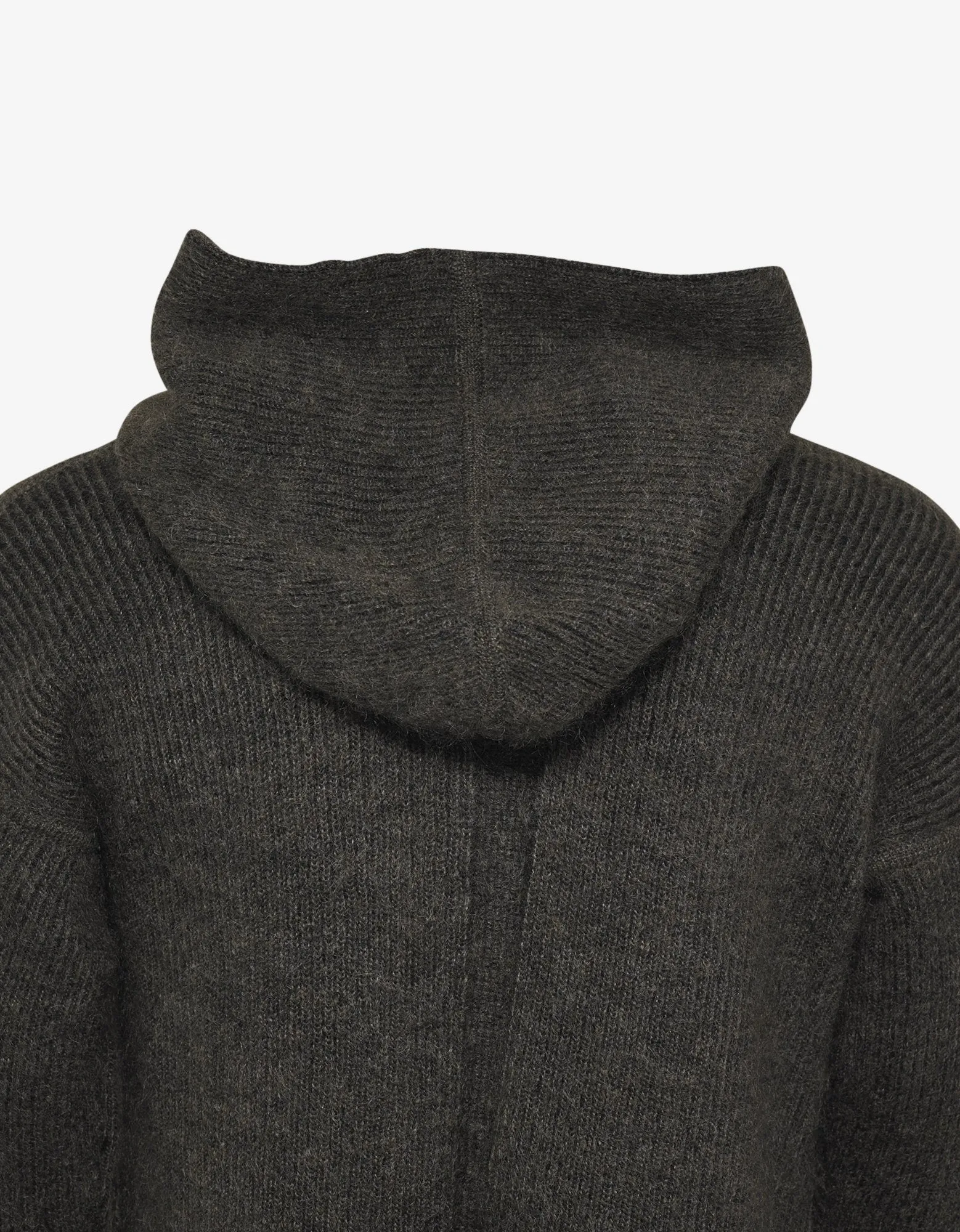 Brown Fisherman Hooded Cardigan