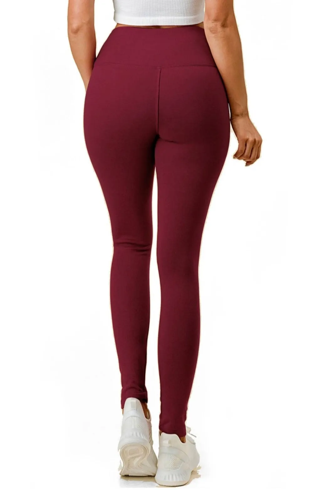 Burgundy fleece lined leggings