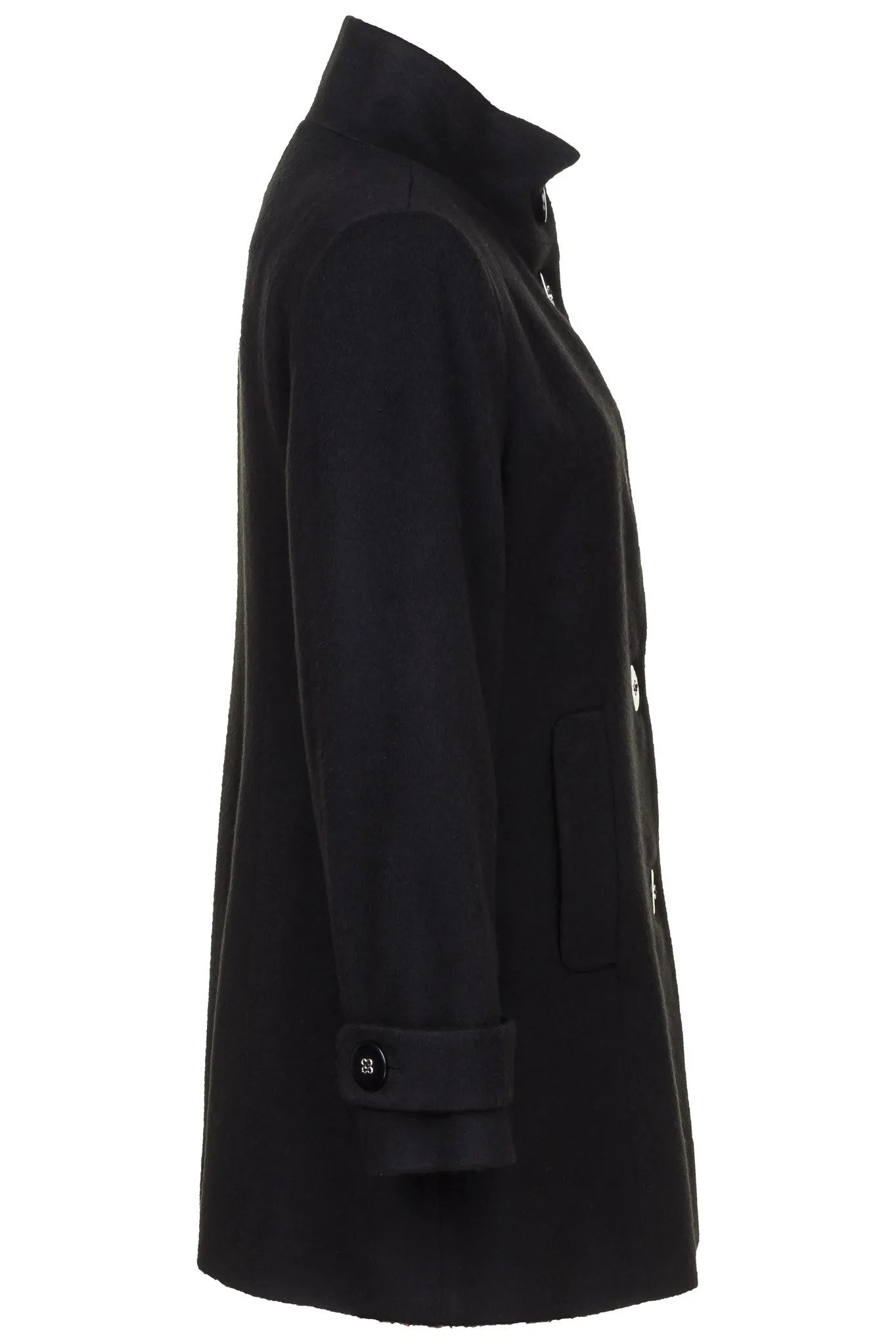 Busy Clothing Womens Black High Neck Coat