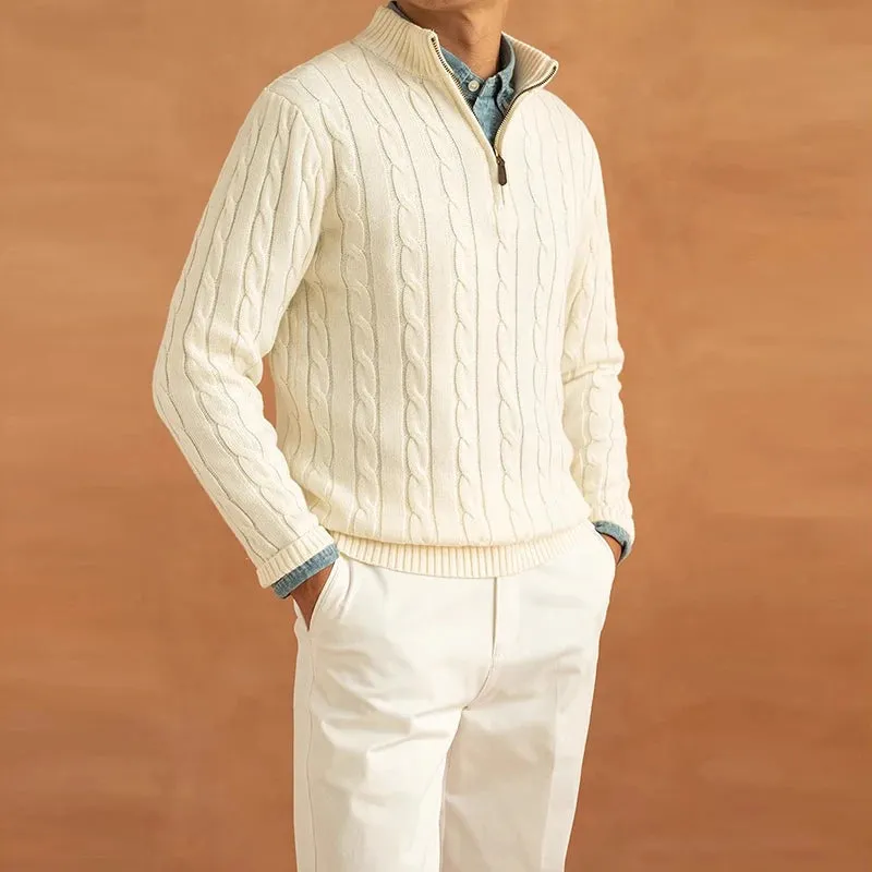 CABLE HALF-ZIP SWEATER