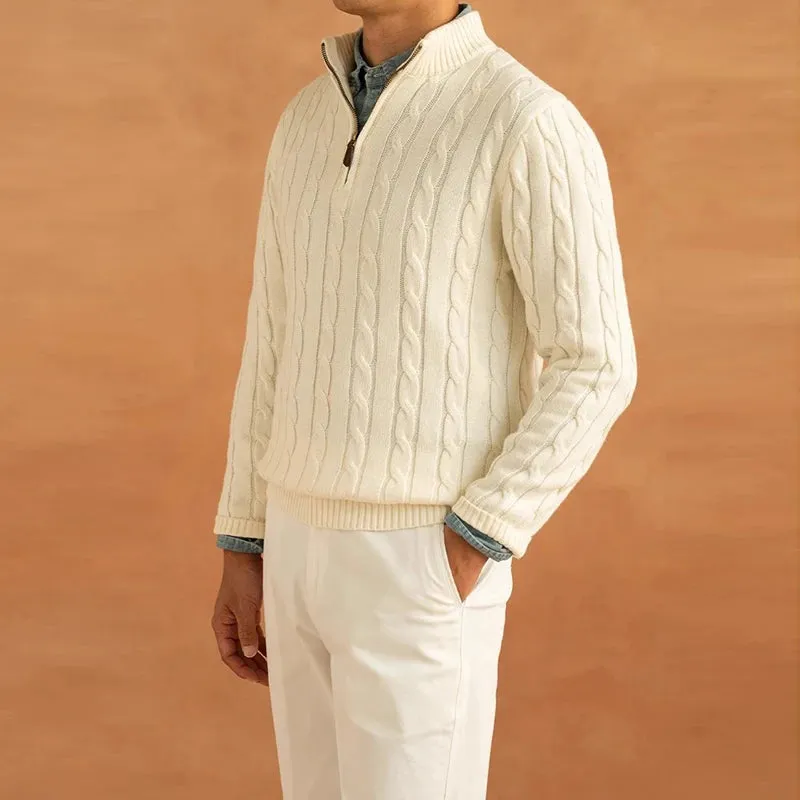 CABLE HALF-ZIP SWEATER