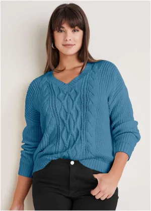 Cable Knit Sweater - Niagara