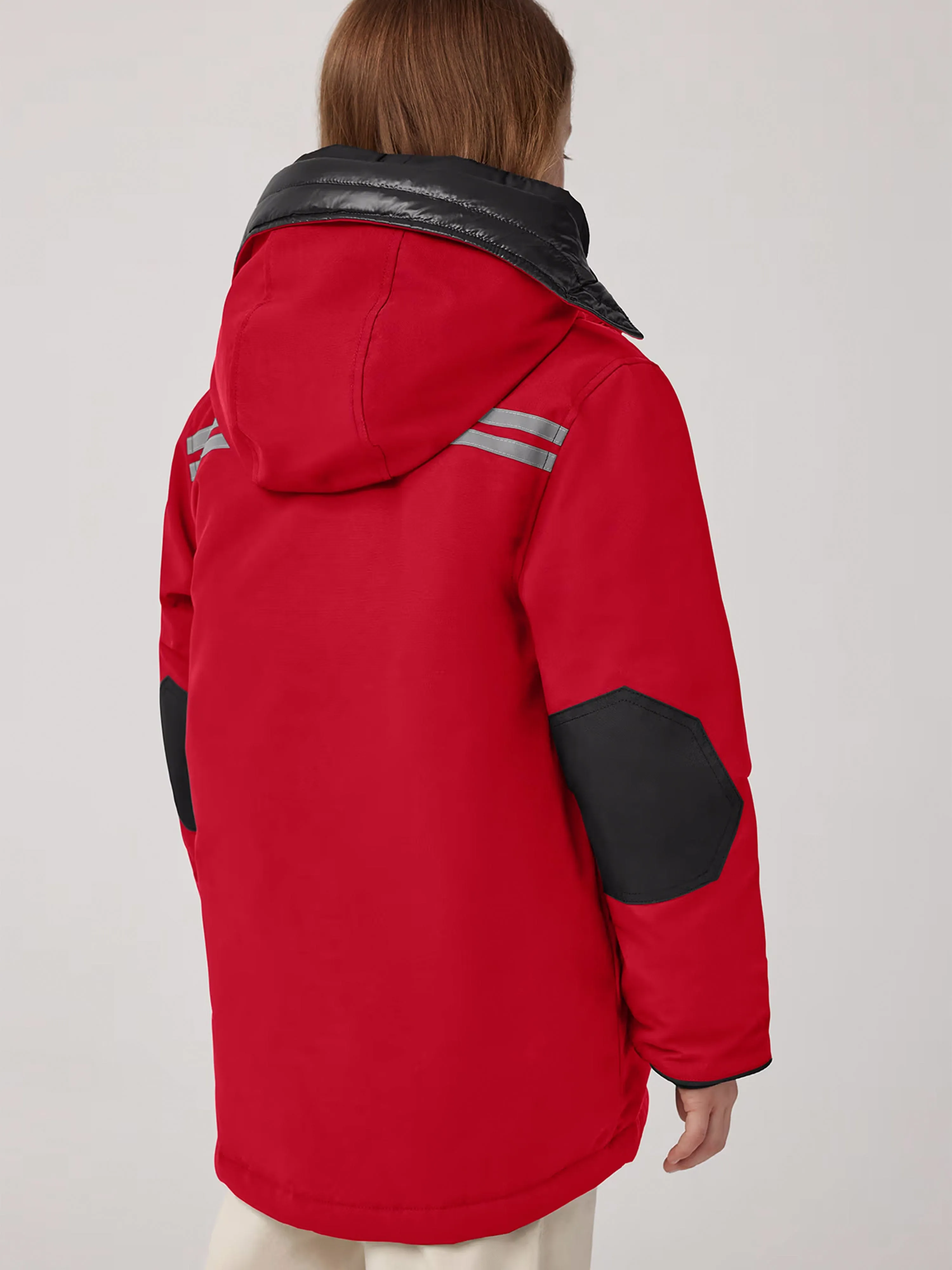 Canada Goose Kids Down Padded Logan Parka Jacket in Red