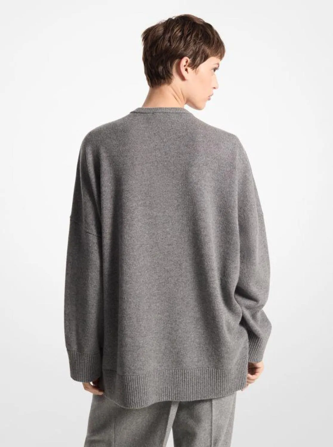 Cashmere Draped Crewneck Sweater