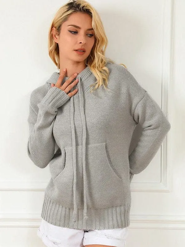 Casual Hooded Knit Sweater