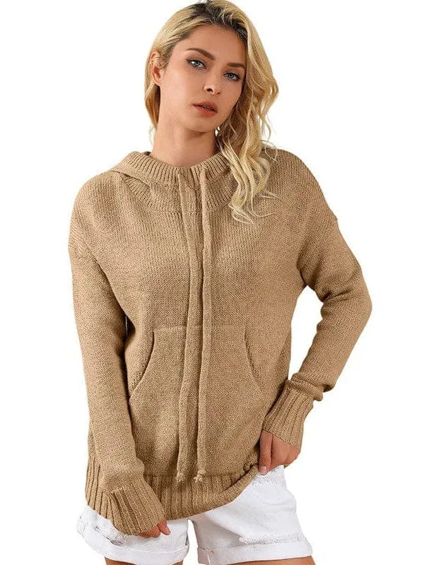 Casual Hooded Knit Sweater