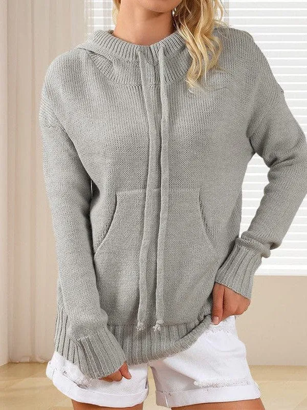 Casual Hooded Knit Sweater