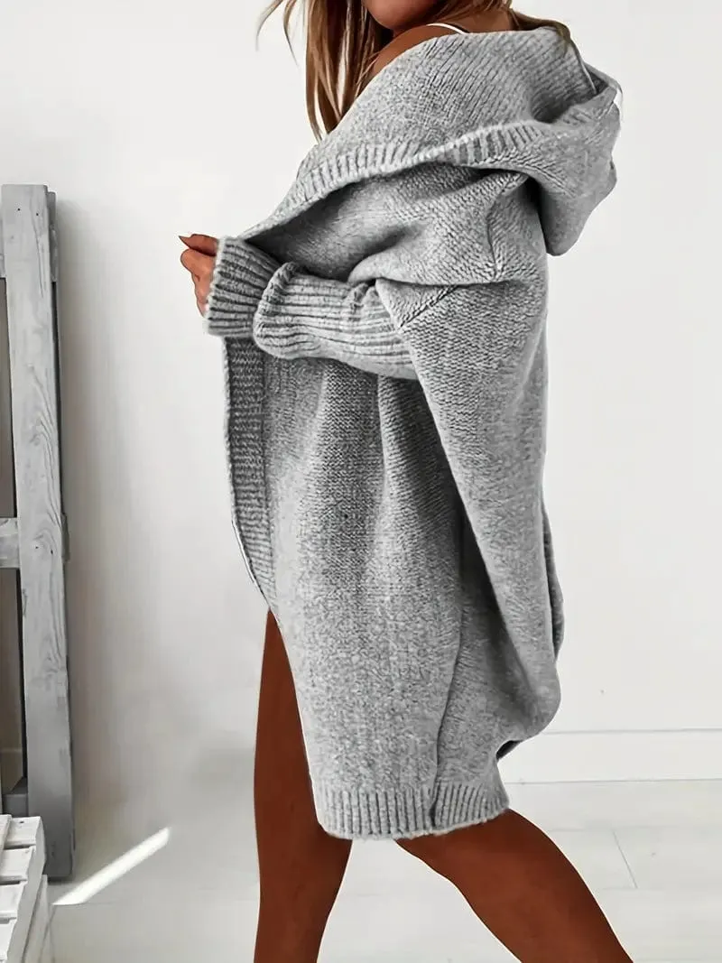 Casual Hooded Knit Sweater