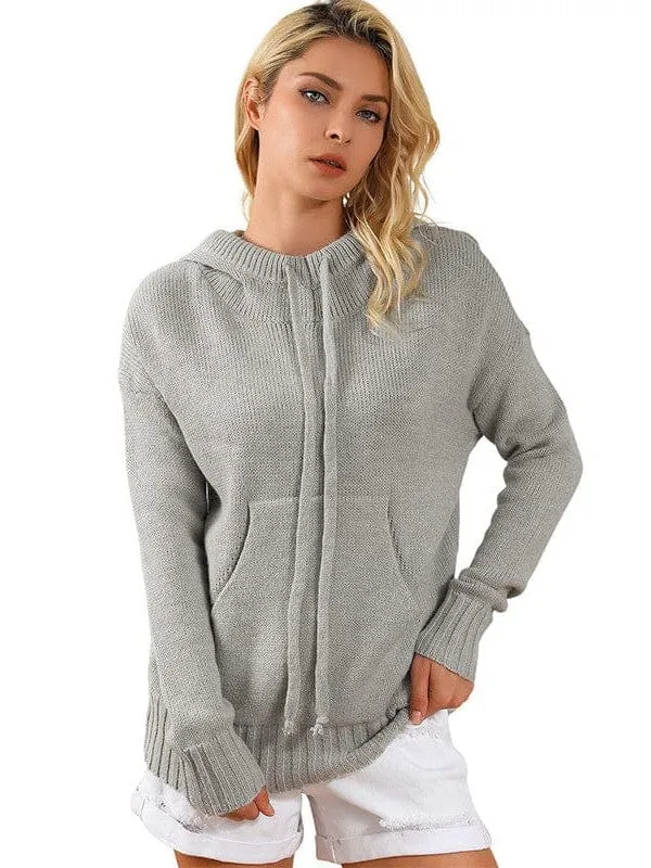 Casual Hooded Knit Sweater