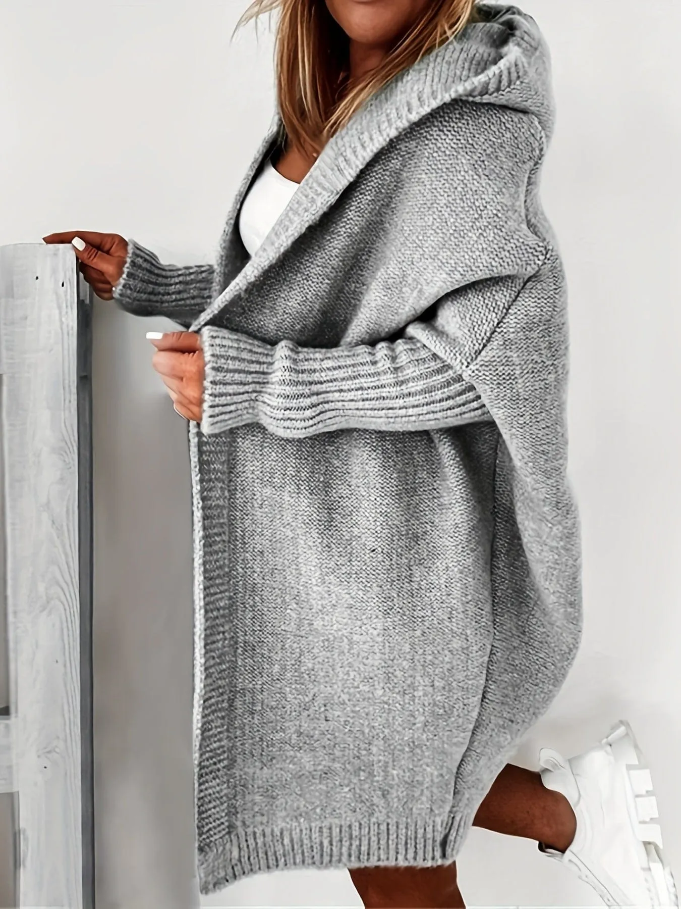 Casual Hooded Knit Sweater