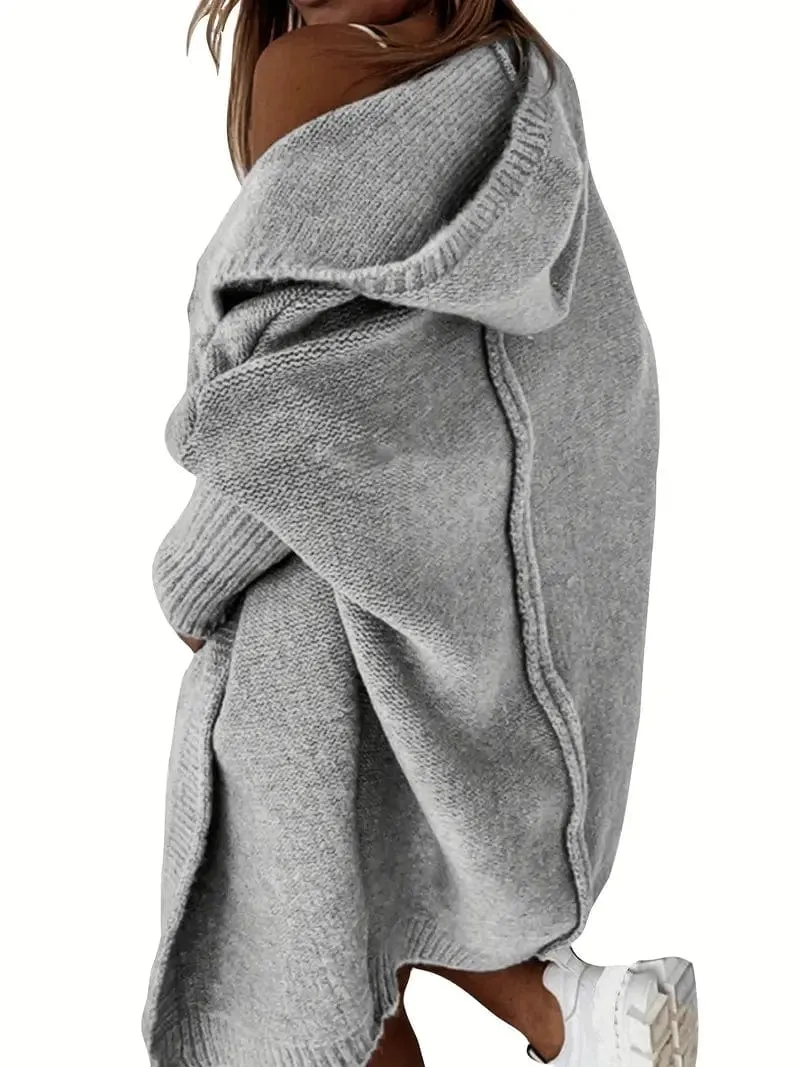 Casual Hooded Knit Sweater