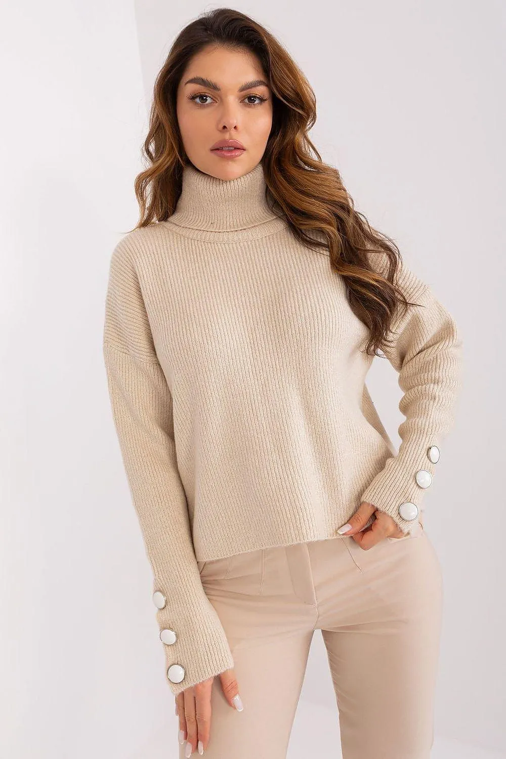 Chic Ribbed Turtleneck Pullover