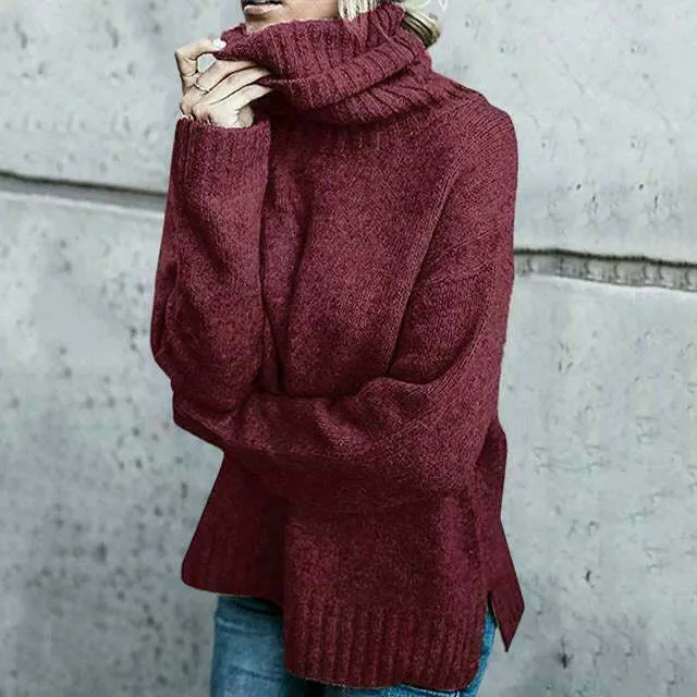 Comfortable Oversized Wool Turtleneck Sweater for Women | Perfect for Casual Days