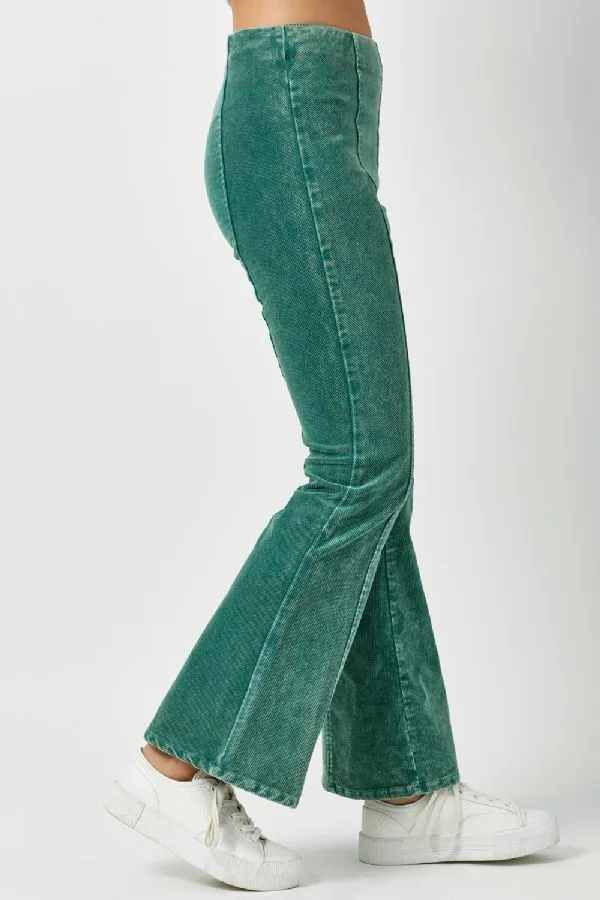 Corduroy Flare Pants - Teal