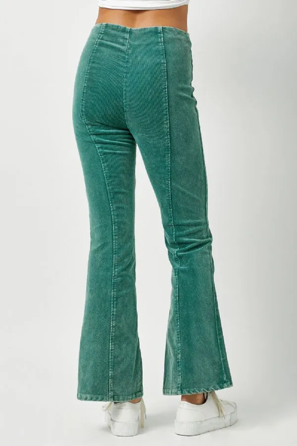 Corduroy Flare Pants - Teal