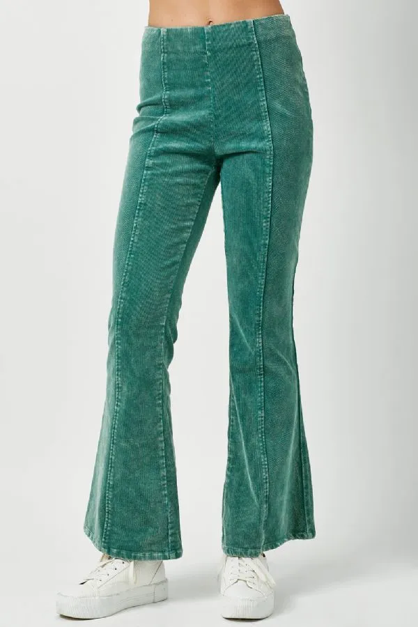 Corduroy Flare Pants - Teal