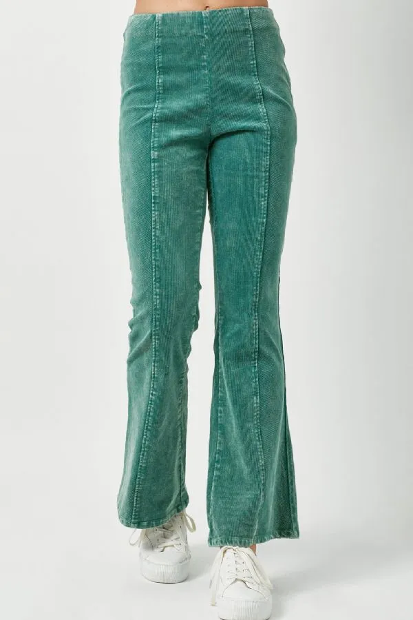 Corduroy Flare Pants - Teal