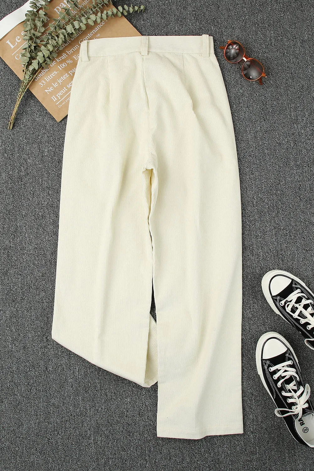 Corduroy High Waist Straight Leg Pants