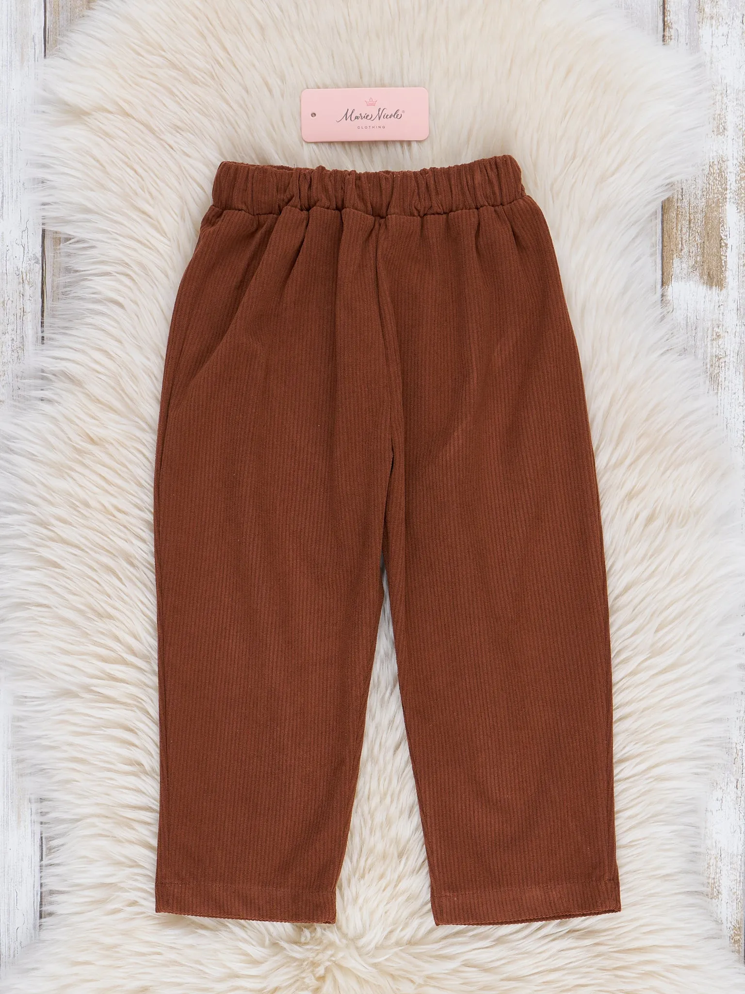 Corduroy Pull-On Pants - Brown