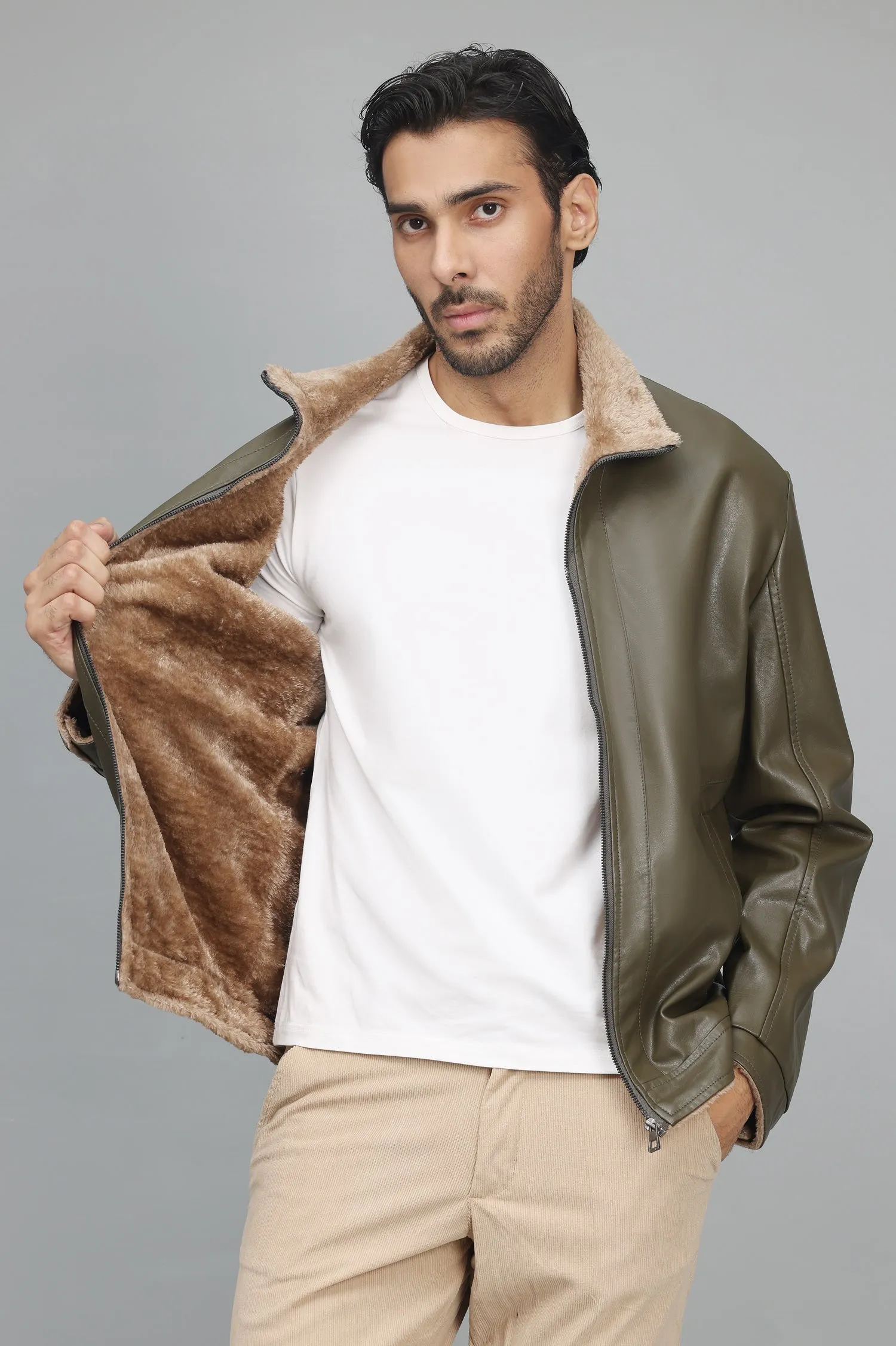 COZY SHEARLING JACKET-COFFEE