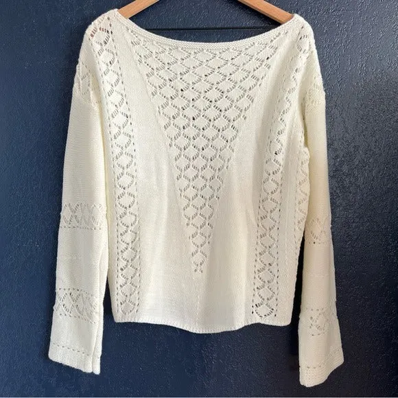 Crochet Long Sleeve Knit Sweater