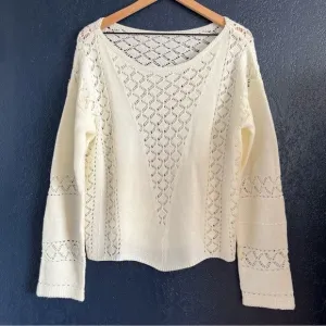 Crochet Long Sleeve Knit Sweater