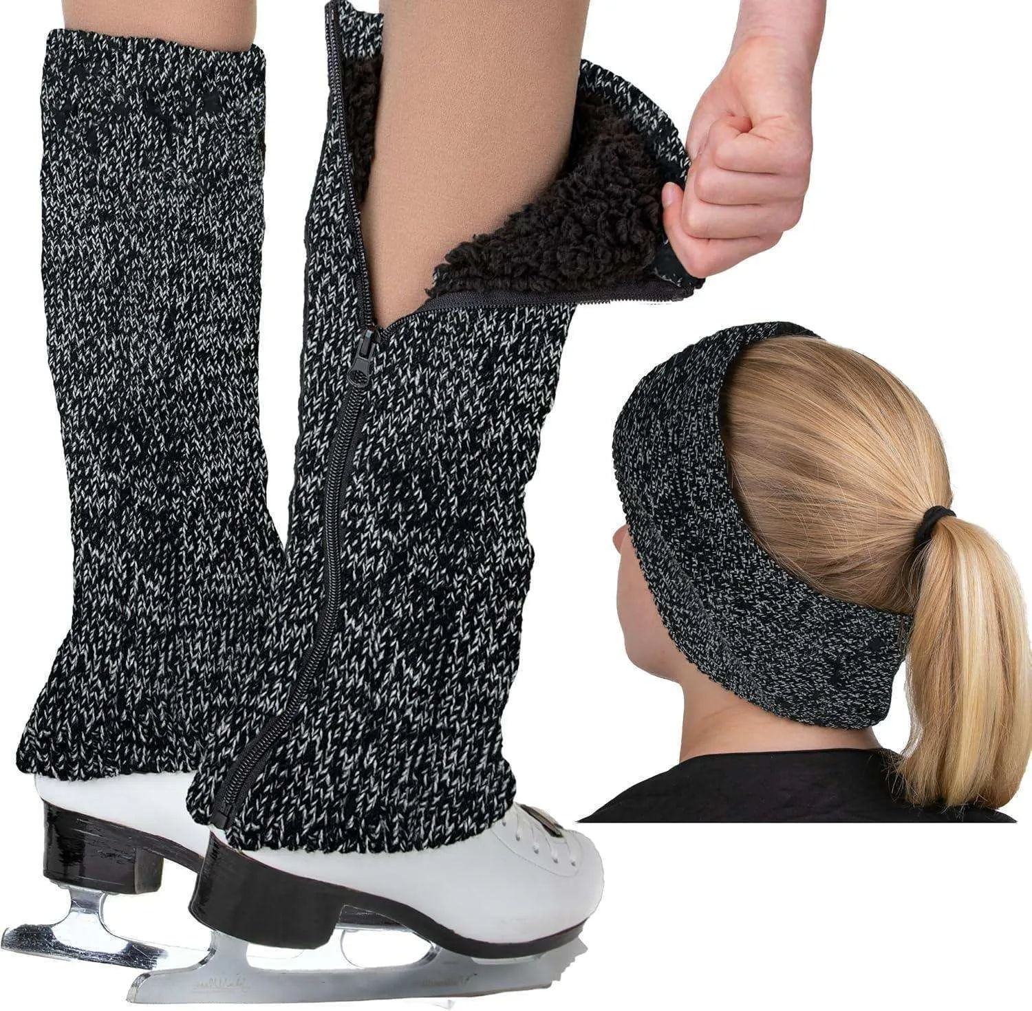 CRS Cross Zipper Leg Warmers and Headband