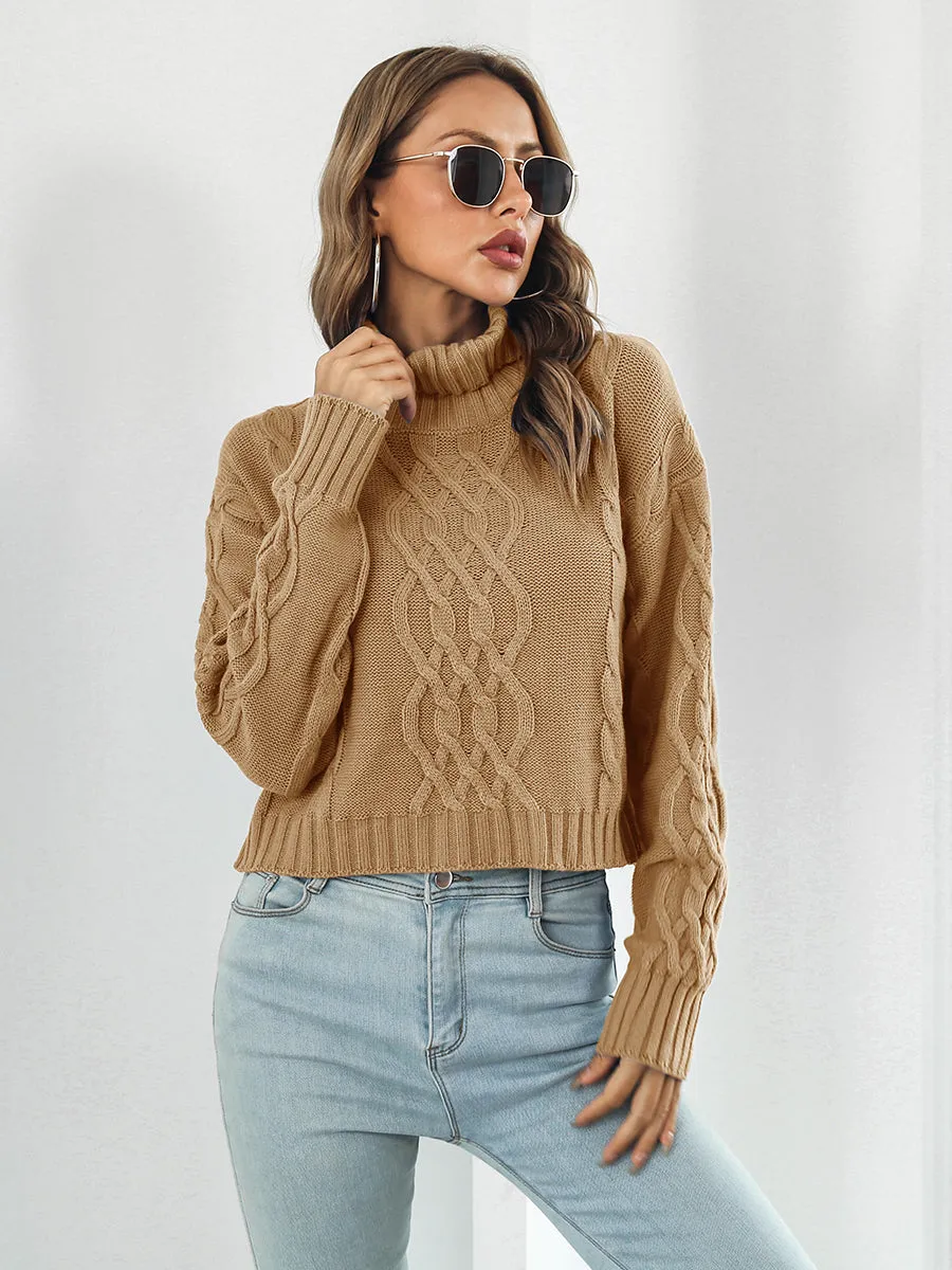 Dropped Shoulder Turtleneck Sweater