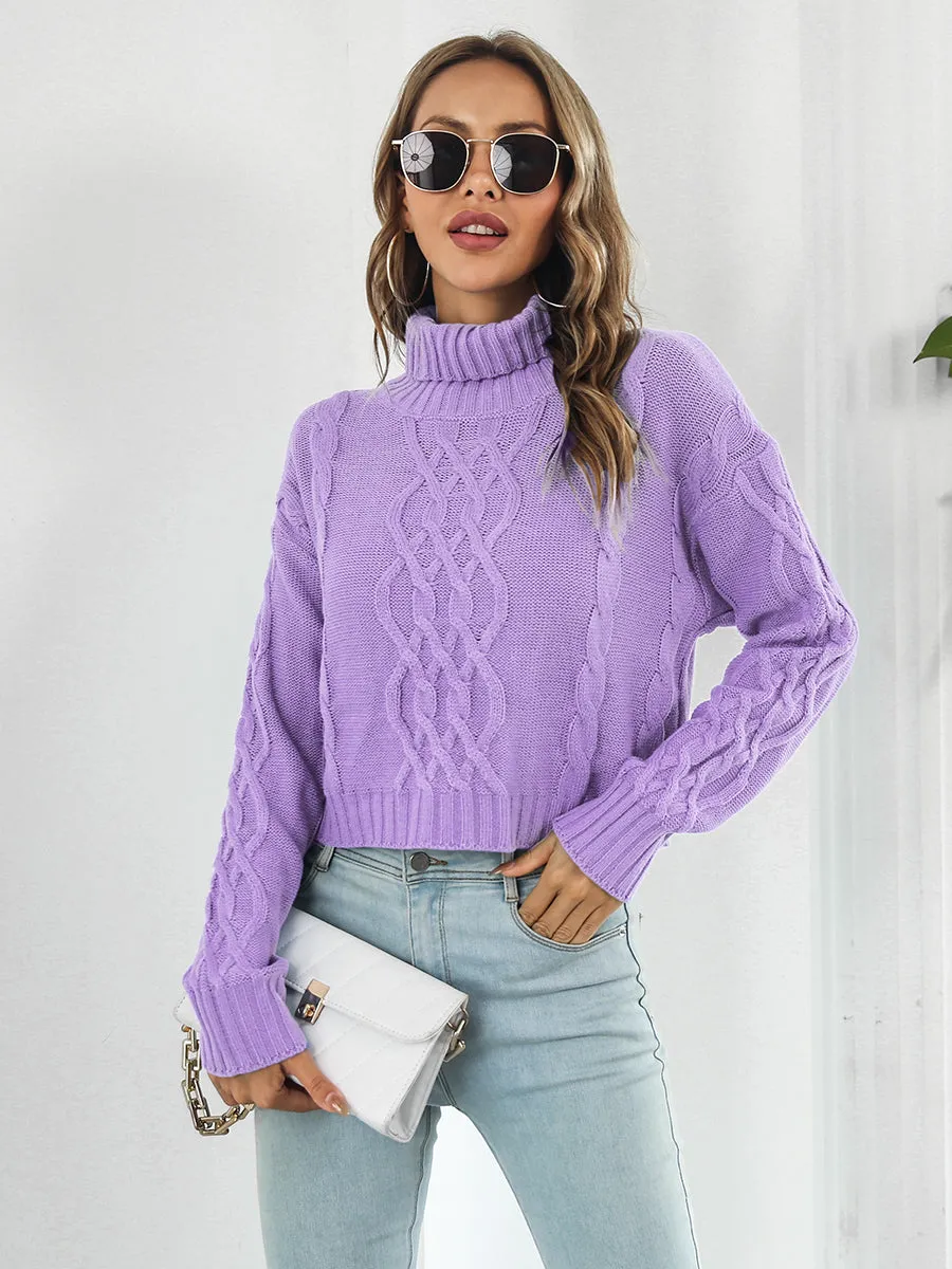 Dropped Shoulder Turtleneck Sweater