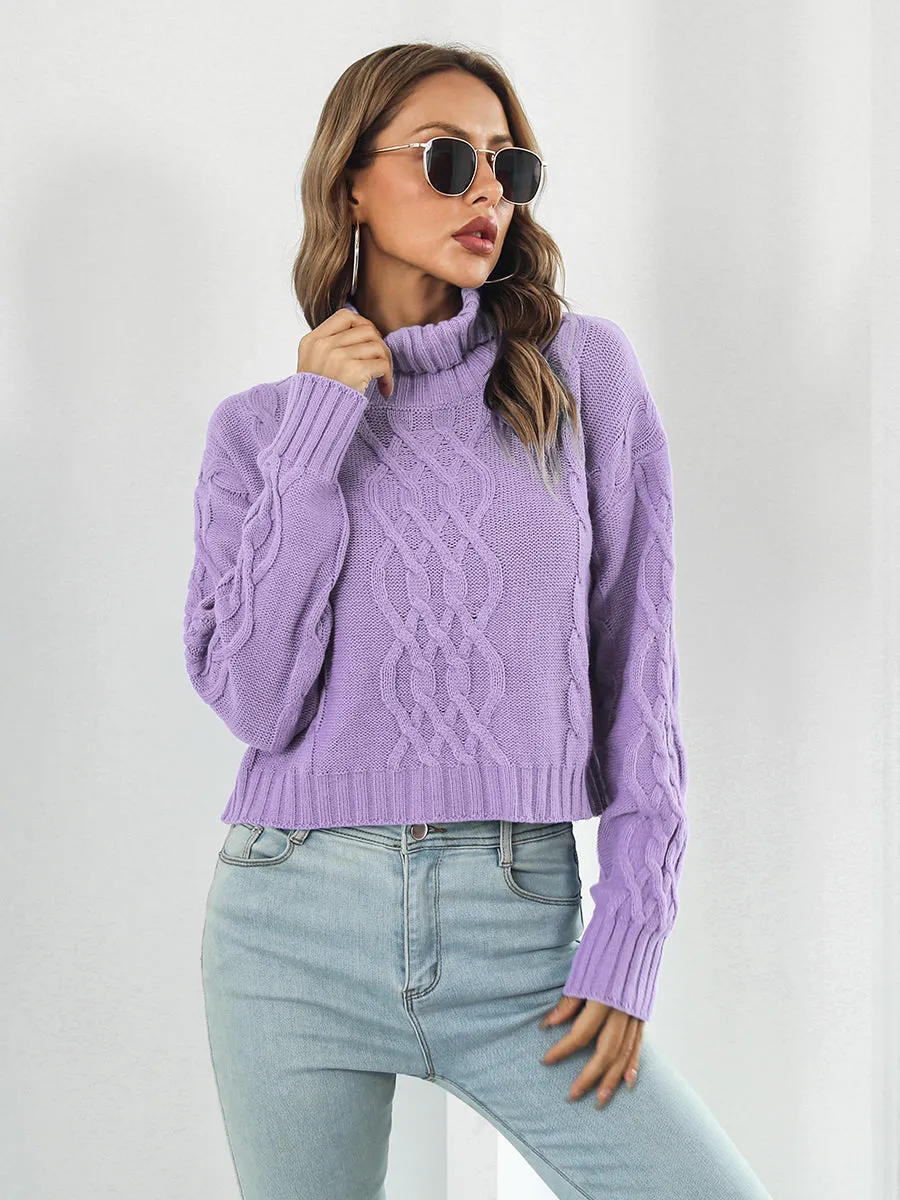 Dropped Shoulder Turtleneck Sweater