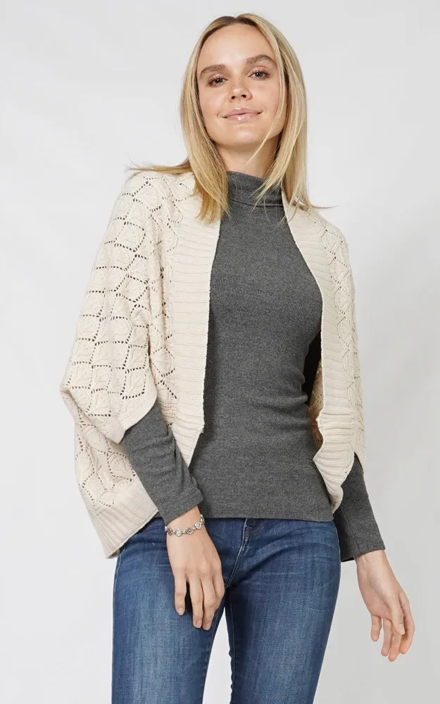 EVT10906 DIAMOND KNIT SHRUG CAPE SHAWL