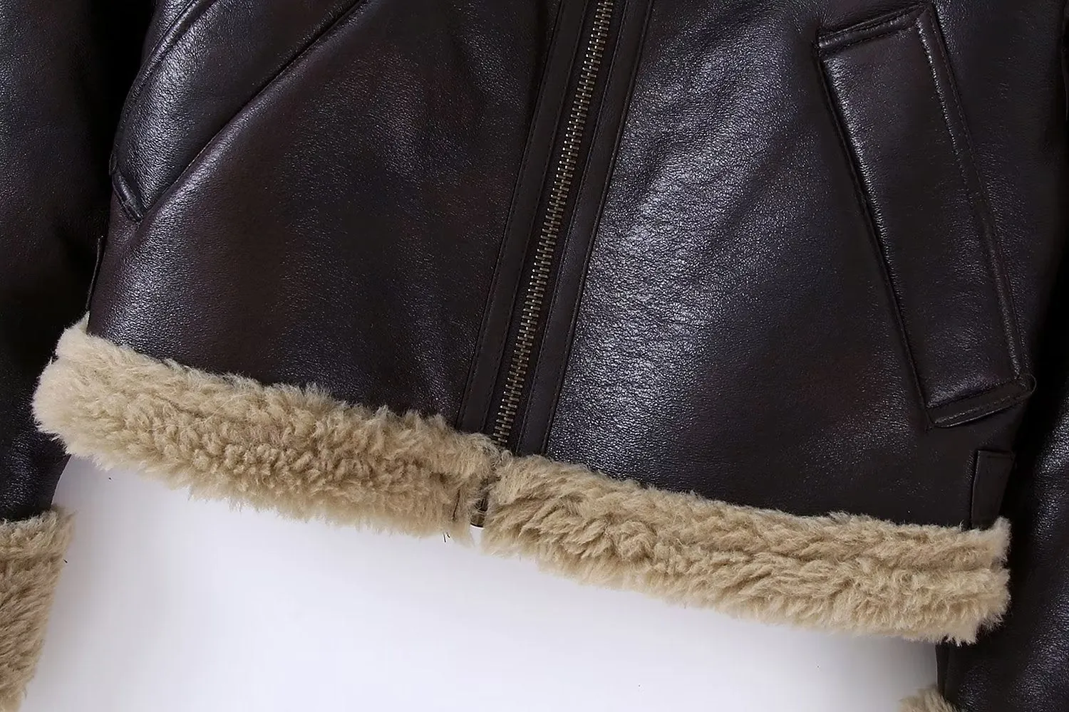 Faux Fur Leather Jacket