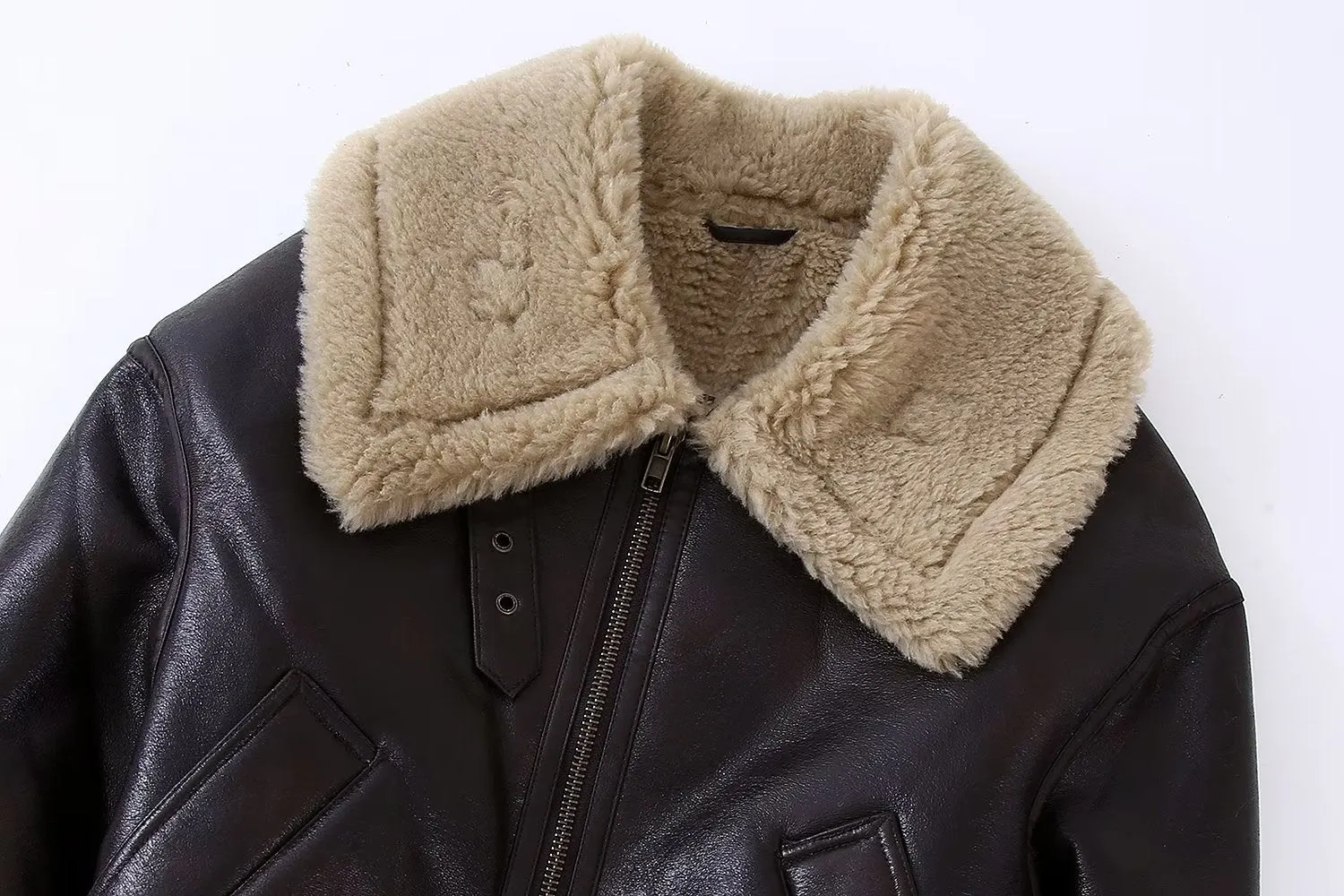 Faux Fur Leather Jacket